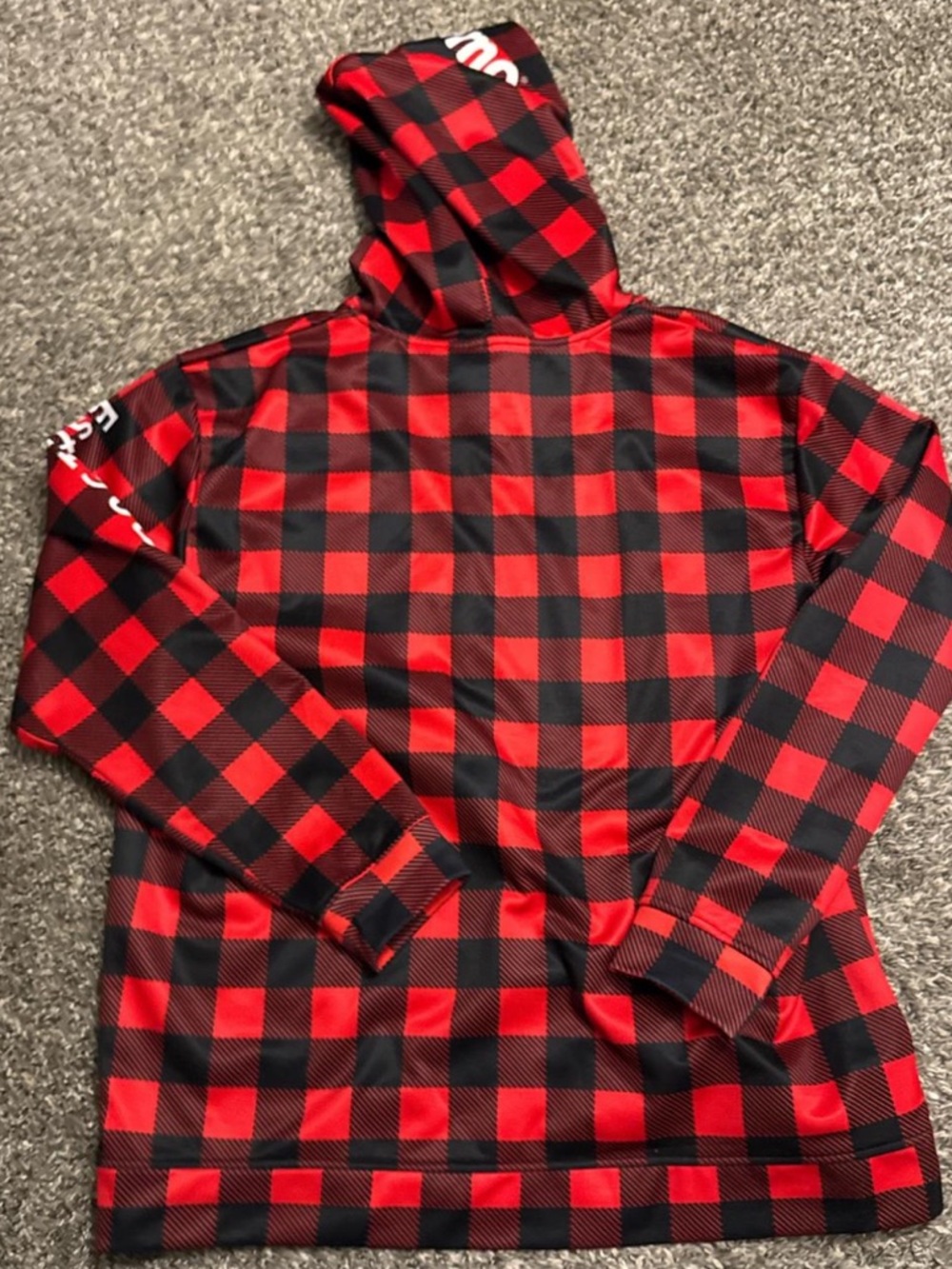 Red & Black Plaid Hooded Sweatshirt - Picture 4 of 6